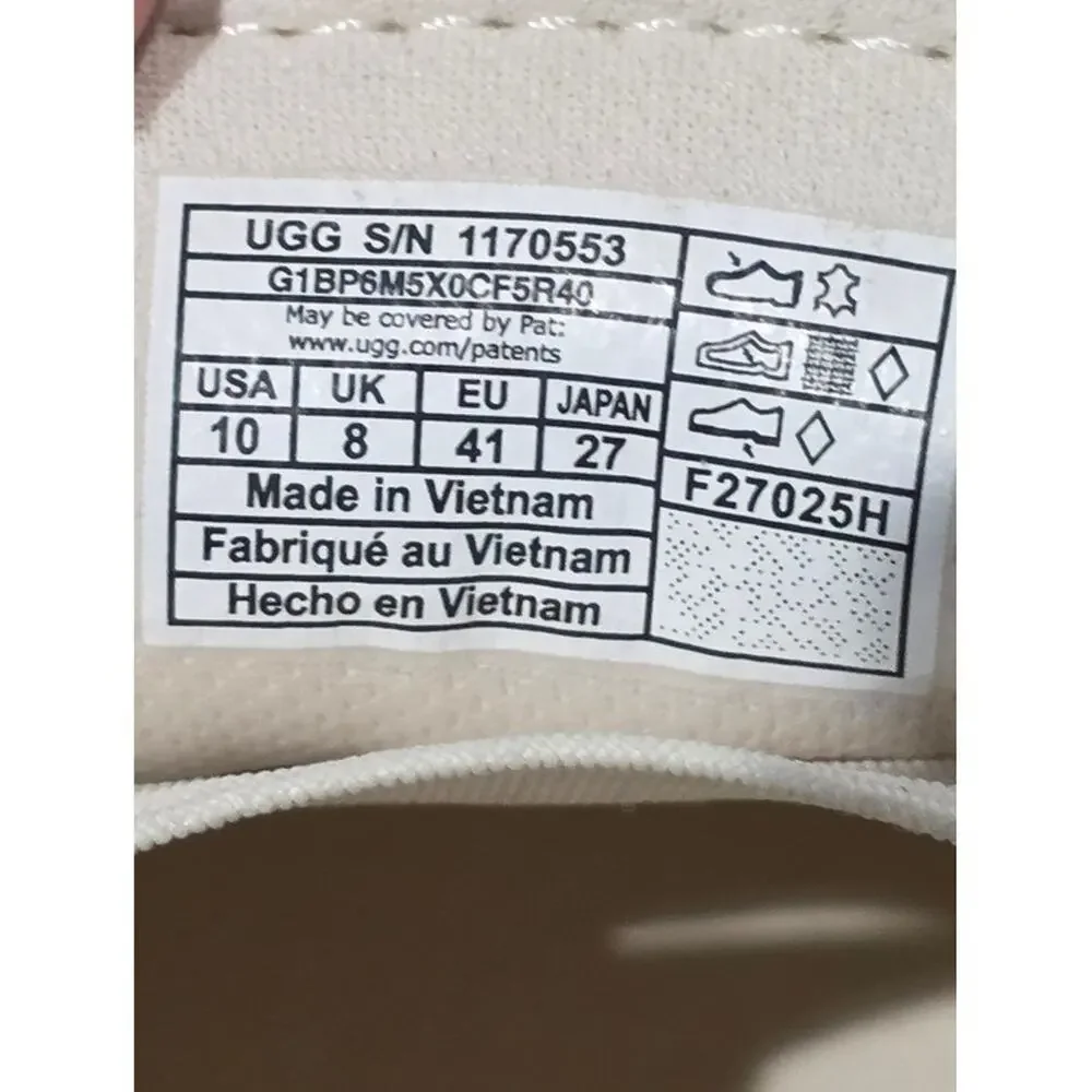 UGG Zilo Slip-On Sneaker Off White Suede And Smppth Leather Womens Size 10 New